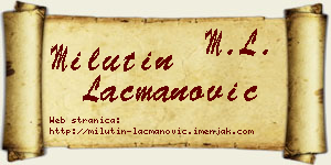 Milutin Lacmanović vizit kartica